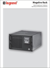 Руководство пользователя ИБП MEGALINE RACK Legrand